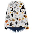 thumbnail image 4 of YVNAURA Women‘s Cozy Warm Halloween Knitted Pullover Sweater Funny Pumpkin Graphic Crewneck Fall Winter Spooky Season Top Casual Daily Outfit 1 Pack, White,XXL, 4 of 7