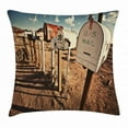 thumbnail image 1 of United States Throw Pillow Cushion Cover, Old Mailboxes in West America Rural Rusty Landscape Grunge Countryside, Decorative Square Accent Pillow Case, 20 X 20 Inches, Brown Blue White, by Ambesonne, 1 of 2