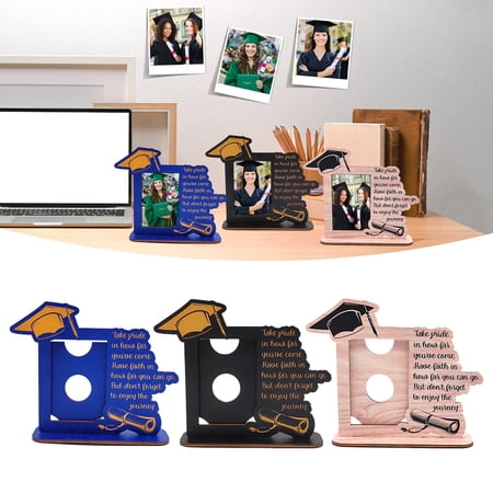 1X Photo Frame Ornament Clearance! Nomeni Graduation Season Photo Frame Ornaments Original Wood Color Home Decor Promotion Sale!
