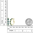 thumbnail image 3 of Gem Stone King 18K Yellow Gold Plated Silver Blue Diamond and White Topaz Hoop Earrings for Women (3.02 Cttw, Round 4MM and 1.9MM, Gemstone Birthstone 1 inch Diameter), 3 of 5