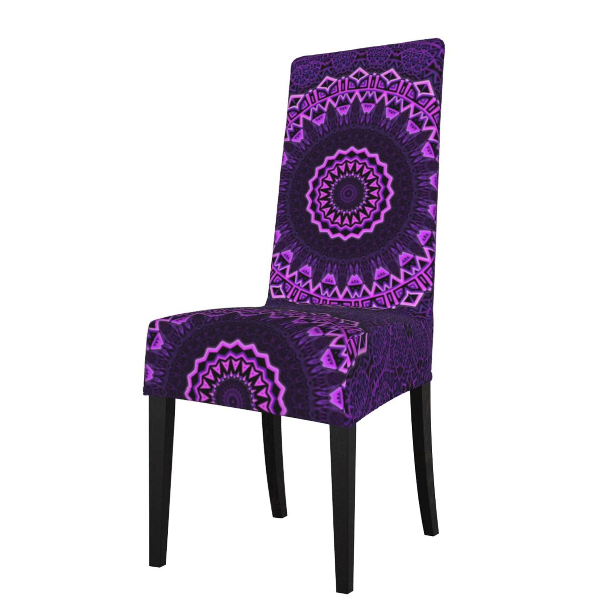 Mandala Purple Dining Chair Slipcovers Chair Protectors Seat Covers For