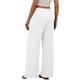 thumbnail image 4 of Pantalones de Lino Mujeres de Verano de Color Sólido Estirado-Cintura Casual Pantalones Rectos con Mezcla de Lino de Algodón Suave, Pantalones Transpirables de Longitud de Tobillo para Diario, 4 of 8