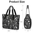 thumbnail image 3 of Tote Bag for Women - Halloween Skeleton Coffin Pattern Shoulder Bag - Large Utility Work Duffle Bag with Zipper Handbag for Travel, Work, Sprots, 3 of 5