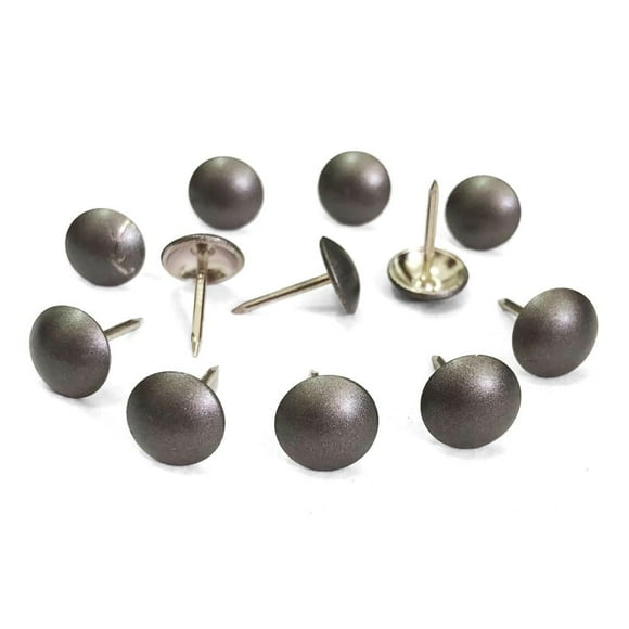 500 Pcs lot : D11mmxL17mm Clous de Canapé en Bois Décoratifs pour Meubles Ongles de Pouce pour Bricolage (Gris Mat)