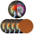 thumbnail image 2 of Brain Cool Round Microfiber Leather Coasters 6PCS - 11x11 cm/4.3x4.3 in - Set of Stylish Drink Mats for Home and Office, 2 of 6