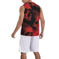 thumbnail image 2 of Xecao Red And Black Abstract Skull print basketball shirt for both men and women, a unisex basketball jersey perfect for theme parties-4X-Large, 2 of 6