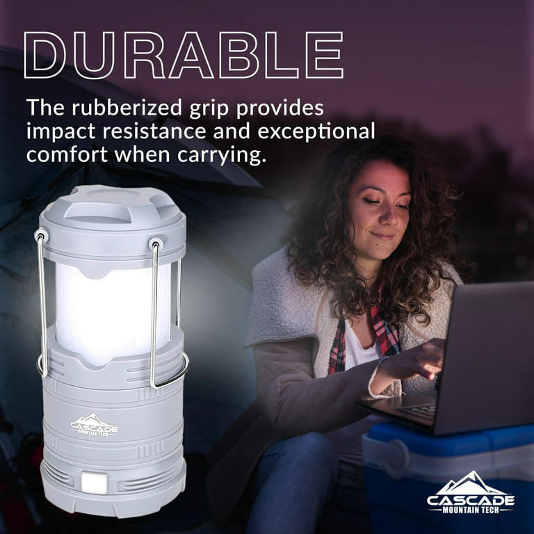 Cascade Mountain Tech Pop-Up Lantern & Flashlight, Light Output 300 Lumens,  Battery Size AA (Included) – Dark Grey