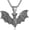 Red Bat, variant on Gothic Bat Pendant Necklace for Men, Stainless Steel Dark Style Bat Jewelry with Red Eyes, Adjustable 22in+2.4in Link Chain Retro Goth Halloween Accessories