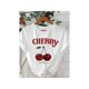 thumbnail image 1 of Women's Cherry Print T-Shirt Cotton Crew Neck Short Sleeve Casual Top Regular Length Knit Fabric Fruit Vegetable Pattern All-Season Wear, 1 of 7