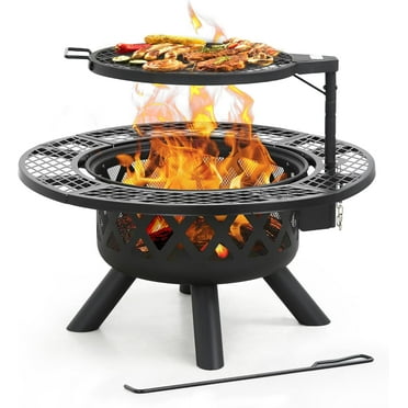SOPTY Large Outdoor Fire Pit Patio - Ideal for Wood Burning, Create a Cozy Ambiance in Your Backyard, Perfect Firepits for Outside Gatherings"