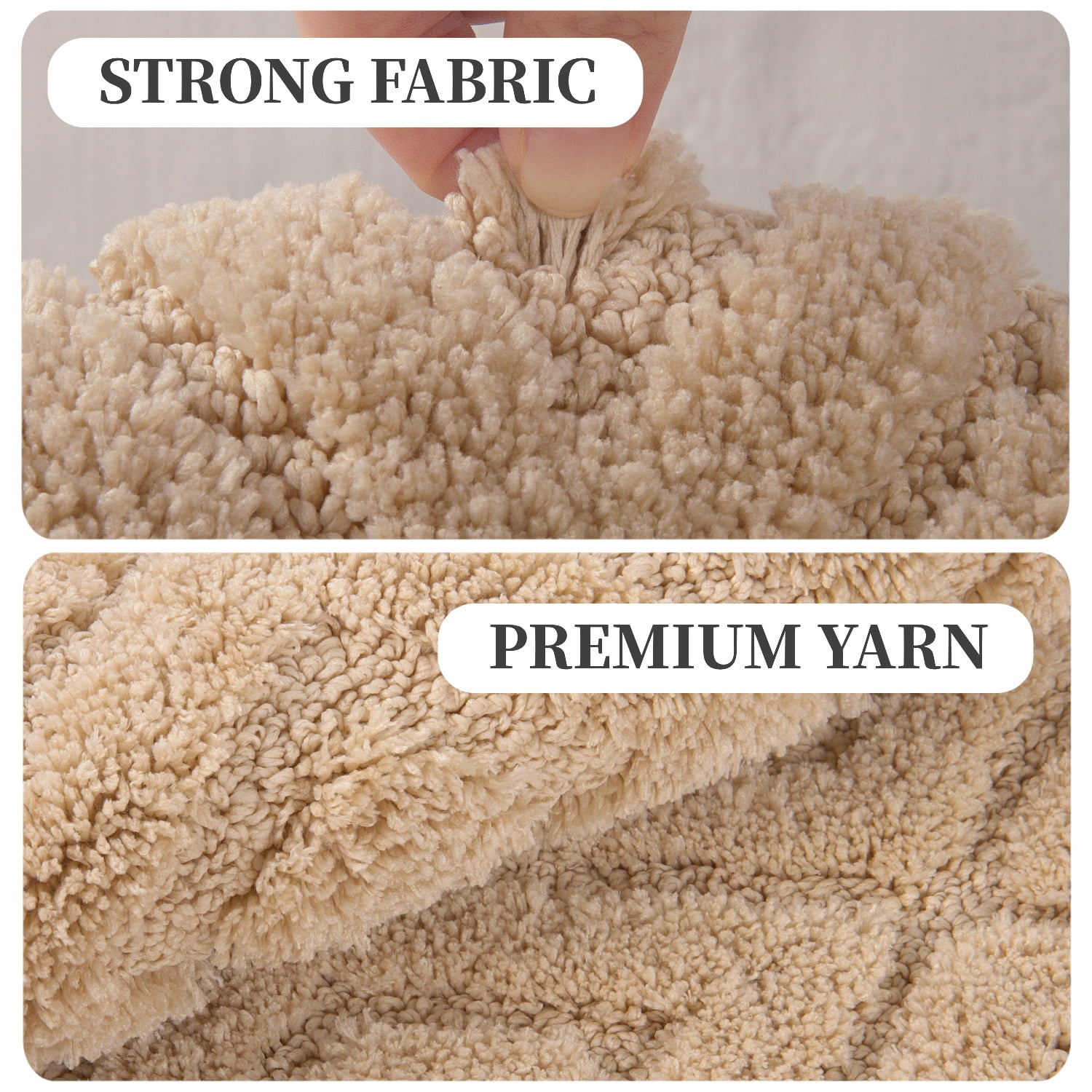 Yamaziot 4pcs Bathroom Rugs Set with U-Shaped Mat, Non Slip, Quick Drying, Ultra Soft and Water Absorbent Bath Rug Carpet Machine Washable Rug, Black