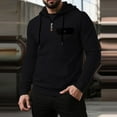 thumbnail image 2 of FRSASU Men Half Zip Hoodie Fleece Lightweight Mens Half Zip Pullover Long Sleeve Hooded Sweatshirt with Pockets Black, 2 of 6