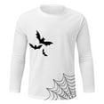 thumbnail image 3 of Baqcunre Tshirts Shirts For Men Halloween Men'S Bat Printed Long Sleeve T Shirt Fashion Comfortable Casual Polo Shirts For Men Tops For Men White S, 3 of 4