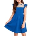 thumbnail image 2 of ITSAME Girls Midi Dresses Mesh Splicing Ruffle Sleeveless Summer Casual A-Line Dresses Blue Size 12-13, 2 of 6