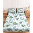 thumbnail image 2 of Twin XL Size Fitted Sheet Set - Sage Green Coastal 2 Piece Bedding Sets 16" Deep Pocket Fitted Sheet with 1 Pillowcases, Coral Starfish Seaside Summer Beach Brushed Microfiber Hotel Luxury Bed Sheets, 2 of 9