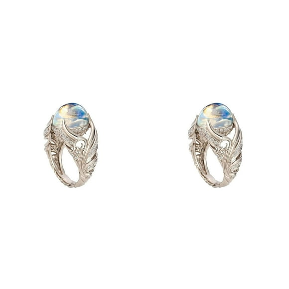 (2-Pack) Rinsvye New Zircon Ring Adjustable Fun Rings Anxiety Ring. Unisex Ring Rings for Women with Beads Spinning Ring Chunky Rings for Women Jewelry