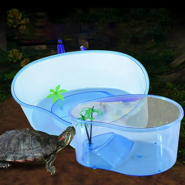 Turtle Tank With Basking Platform Large Capacity Transparent Fish