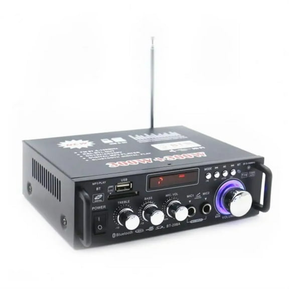 BT-298A Home Power Amplifier Practical Liquid-crystal Display 2CH 12V/220V 600W HiFi Bluetooth-compatible 5.0 Audio Amplificador