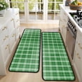 thumbnail image 4 of Kitchen Rugs Sets Of 2,Green White Checkerboard Checkered Pattern Anti Fatigue Kitchen Mat Rugs Non Slip Washable,Decorative Kitchen Floor Mats for Kitchen,Sink,Laundry,17"x47"+17"x47", 4 of 5