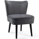 thumbnail image 5 of Costway Juego de 2 Sillas de Acento de Terciopelo, Silla Moderna con Patas de Madera y Almohadillas Antideslizantes, Respaldo Ergonómico y Asiento Ancho, Juego de 2 Sillas Tapizadas, Gris, 5 of 6