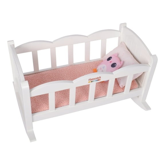 Hopscotch Lane My Baby Doll’s Sweet Dreams Plastic Rocking Crib with 4 Accessories, Children Ages 2 
