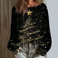 thumbnail image 2 of PUMISAS Christmas Sweaters For Women Crew Neck Winter Holiday Christmas Tree Print Long Sleeve Pullover Tops, 2 of 6