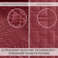 thumbnail image 3 of Mellanni Bedspread Coverlet Set Burgundy - Reversible Bedding Cover - Oversized Quilt Set, 3 Piece, Full / Queen, Burgundy, 3 of 8