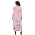 thumbnail image 2 of FKELYI Pink Cherry Butterfly Print Womens Fall Dress Long Sleeve Maxi Dress for Wedding Party Casual Outdoor Cloth V Neck Soft Dresses with Pocket, 2XL, 2 of 6