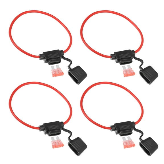 Unique Bargains 4 Set DC 12V 12 Gauge Car in Line ATC Blade Style Inline Fuse Holder with 40A Standard Fuse Black