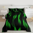 thumbnail image 2 of jejeloiu Geometric Stripes Pattern Full Size Comforter Sets,Green Wave Line Bedding Sets For Men Women Reversible 3 Pieces, 2 of 8