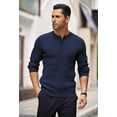 thumbnail image 2 of COOFANDY Mens Knit Sweater Casual Henley Shirts Long Sleeve Pullover Sweater Button Down Shirts Fall Tops, 2 of 8