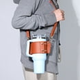 thumbnail image 5 of Leather Crossbody Water Bottle Strap | Adjustable Shoulder Sling for Mugs & Cups | Synthetic Leather Handle with Metal Buckle | 1-Piece Outdoor Drink Carrier Accessory, 5 of 6