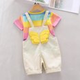 thumbnail image 4 of Siilsaa Girls Easter Outfits Girls 2 Piece Letter Graphic Short Sleeve Crop Top and Legging Set Beige,S, 4 of 5