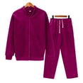 thumbnail image 2 of Breezora Women's Casual Hooded Sweatshirt and Pants Set Comfortable Sporty Two Piece Lounge Wear XL Size Wine, 2 of 9