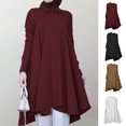 thumbnail image 1 of Neinkie Women's Oversized Linen Shirts Blouses Tops Long Sleeve High Low Button Up Shirts, 1 of 7