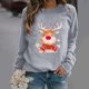 thumbnail image 2 of Sudadera informal con estampado de estrellas y ciervos, Jersey ligero y grueso, amigable con la piel, moda navideña, 2 of 5