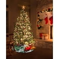 thumbnail image 5 of Green Palm Leaves Botanical Christmas Tree Skirt 48 Inches Large Christmas Skirt Tree, Summer Tropical Plants Tree Skirt Christmas Decorations for Fireplace Party Holidays Indoor Outdoor, 5 of 7