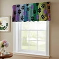 thumbnail image 6 of 2 Pack Colorful Dog Valance for Window Paw Prints on The Board Kitchen Valance Rod Pocket Short Curtain Topper Decorative Window Treatment for Living Room Bedroom 60"x18", 6 of 8