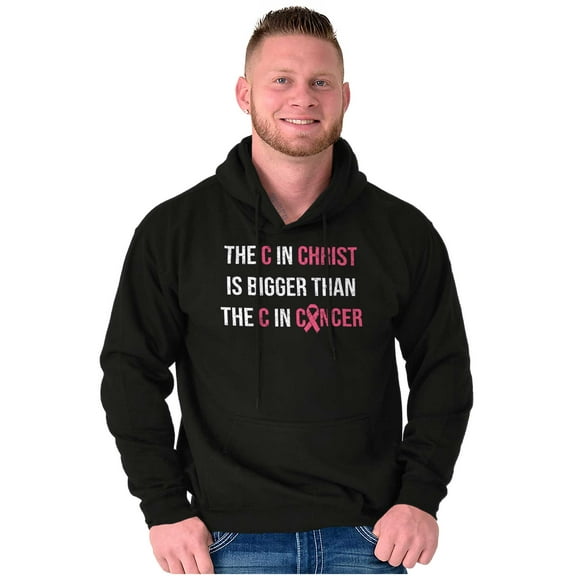 Christian Pink Ribbon Breast Cancer Hoodie Sweatshirt Women Brisco Brands S