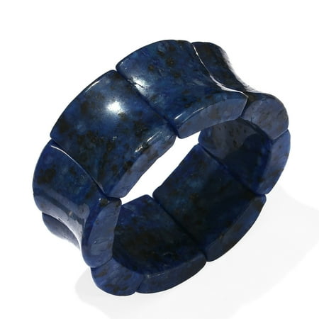 - Women's Blue Quartzite Cuff Bangle Bracelet Stretchable Cttw 510