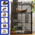 thumbnail image 4 of ModFusion 41" Multi Level Cat Cage with Hammock and Ladders Portable Metal Enclosure for 1 to 2 Cats Black, 4 of 9