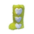thumbnail image 2 of Women's Elastic Chelsea Boots Women Fashionable And Casual Winter High Top Warm Flat Bottomed Long Tube Furry Boots With Thick Velvet And Heart-Shaped Snow Boots For Women Green 38, 2 of 7