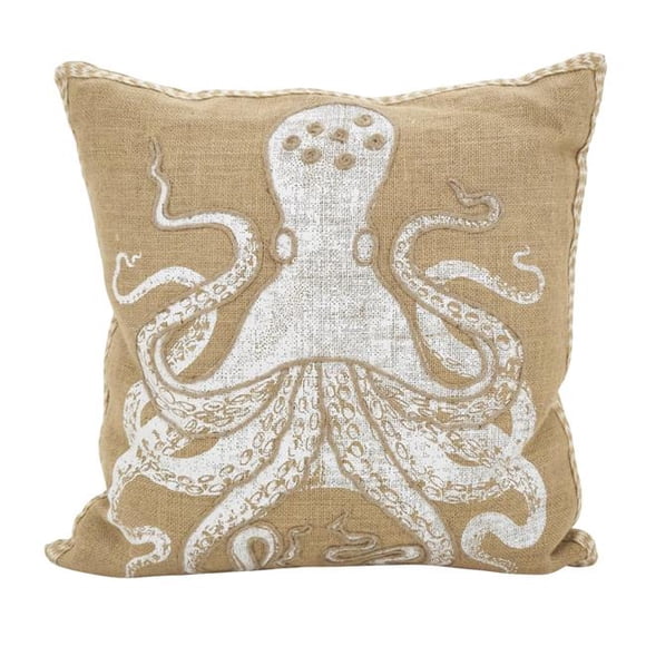 SARO 20 Po Moravia Carré Poulpe en Duvet Rempli Coussin - Naturel