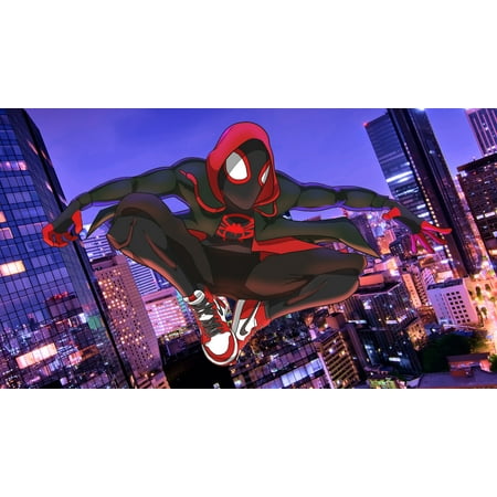 Spider-man Miles Morales Personalized Birthday Edible Frosting Image 1/4 sheet Cake