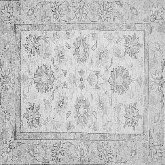 Ahgly Company Indoor Square Oriental Gray Traditional Area Rugs, 7' Square