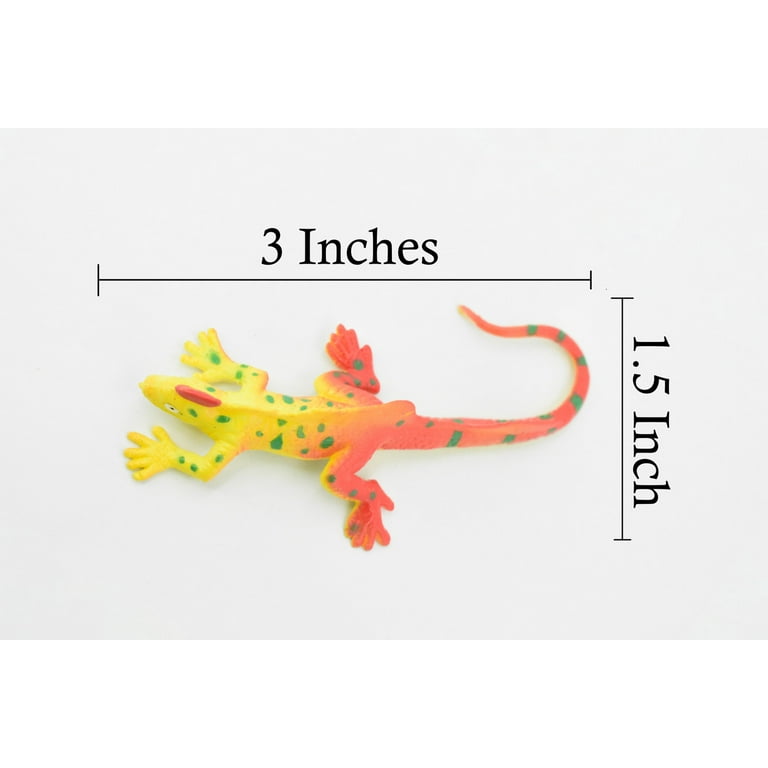 Iguana, Rainbow Iguana Lizard Stretchy Rubber Toy, Realistic