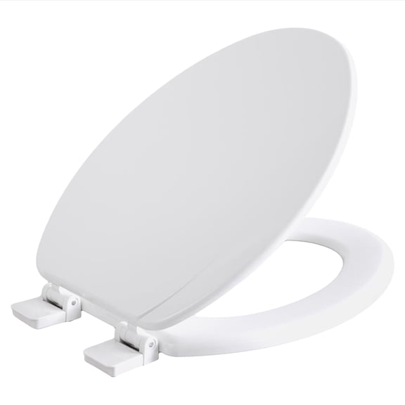 Oakbrook Collection Rockford Elongated White Wood Toilet Seat