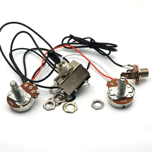 10Set Electric Guitar Wiring Harness Prewired Two Pickup 500K Big Pots 3 Way Toggle Switch for LP Electric Guitarra