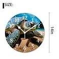 thumbnail image 2 of 14 Inch Wall Clock Battery Operated Silent Clock Decorative for Office, Kitchen, Outdoor, Living Room，Green Sea Turtle in Warm Water of Pacific Ocean in Hawaii Picture, 2 of 4