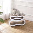 thumbnail image 5 of THE LICKER STORE Suvi 26" Modern Cardboard Infinity 2-in-1 Lounge Bed Cat Scratcher with Catnip, Cloud, CSR1014B, 5 of 7